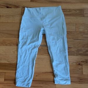 Light blue lululemon cropped leggings size 12
